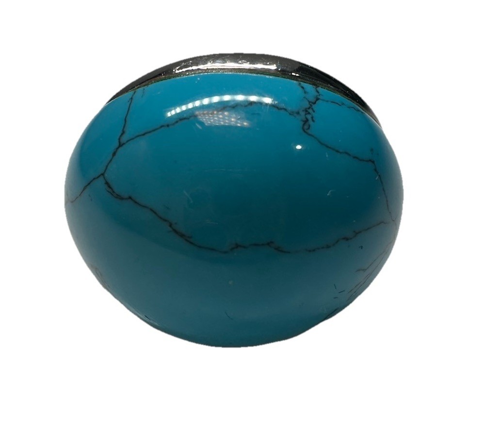 Park Lane Cool Waters Ring Size 7 Silver Tone Genuine Turquoise Dome Vintage
