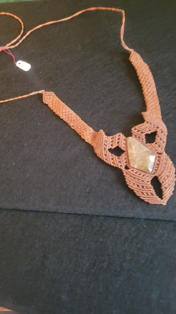 Macrame Necklace Rust Brown