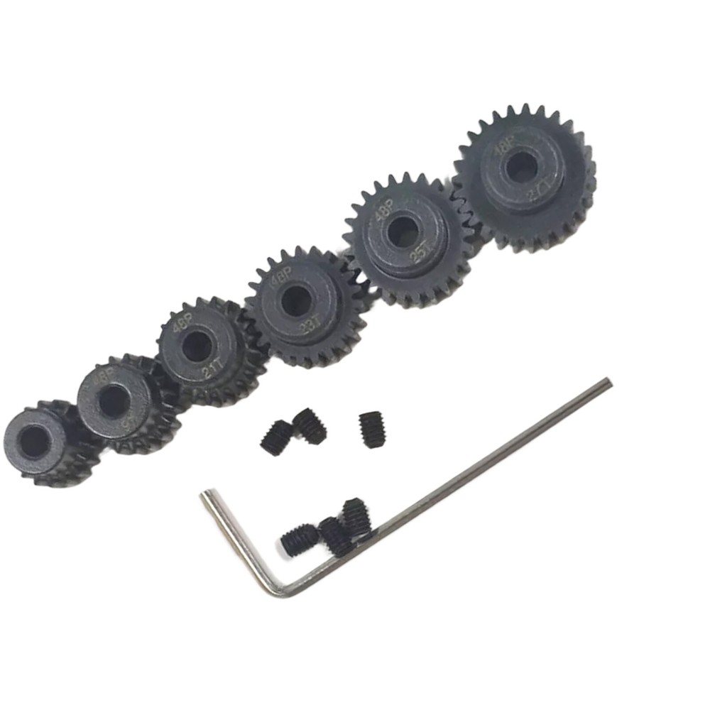 RC 48P Pinion Gear Set 17T 19T 21T 23T 25T 27 For 1/10 Slash Rustler 2WDEx