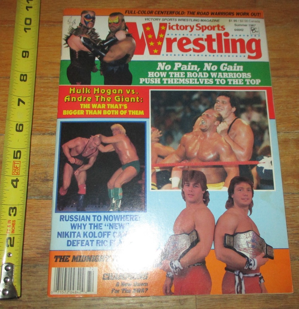 1987 Victory Sports Wrestling Magazine Road Warriors WWF WWE NWA Andre Hulk HBK
