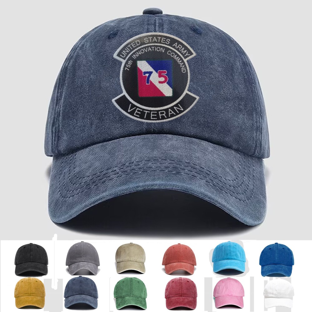 Custom Embroidered Hat US Army 75th Innovation Command Veteran, Trucker Hat