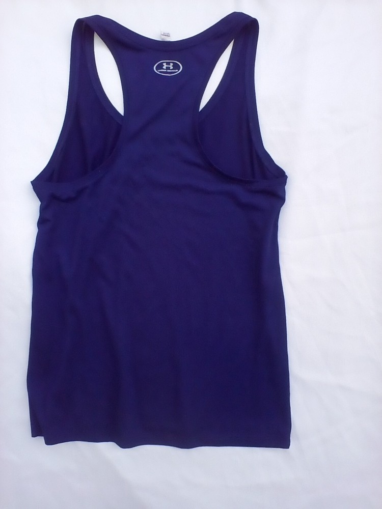 Under Armour Tank Womens Medium NavyTanktop Sleeveless Racerback Running Workout