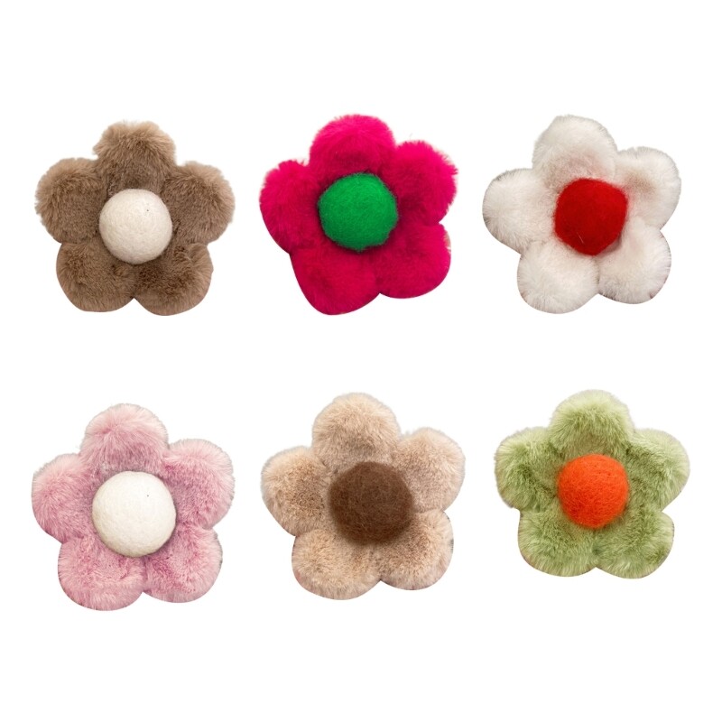 Plush Flower Hairpins Soft Hair Clip Comfortable Hair Grips DIY Hair Accessories