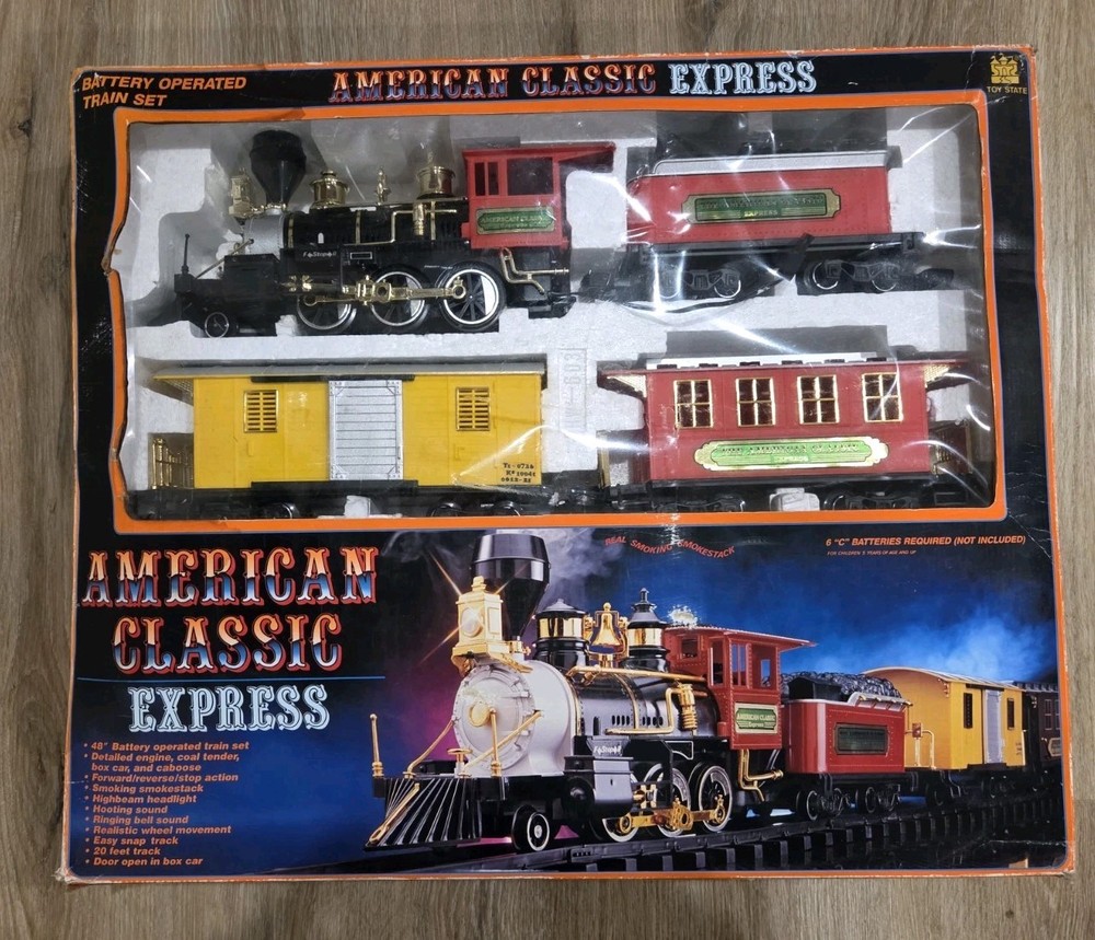 The Great American Express Train Set Smoking Engine New Bright No 6080 Toy State