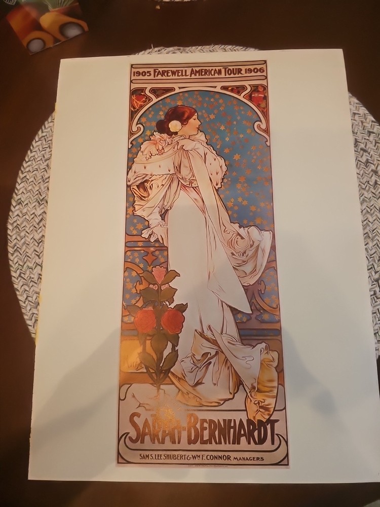 Posters of Mucha 1905 Farewell-American Tour 1906 Poster 15 1/4x 11 1/4 Unframed