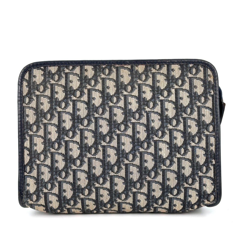 Dior Trotter Leather Clutch Bag with Monogram Design