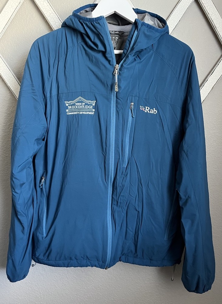 Rab Strata Hoodie Men's L Jacket Outdoor Hiking - Blue *READ*