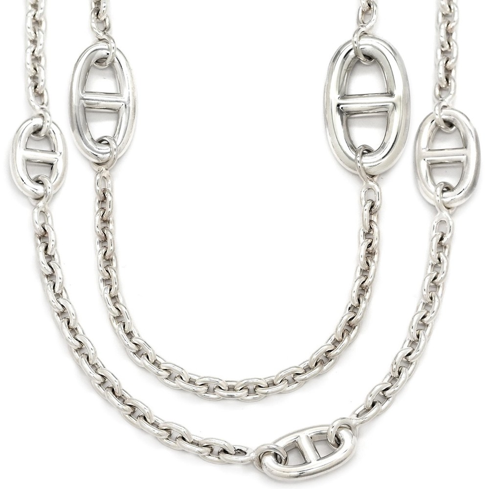 Hermes Necklace Chaine d'Ancre Farandole 160 Silver 925 long AG925 544698