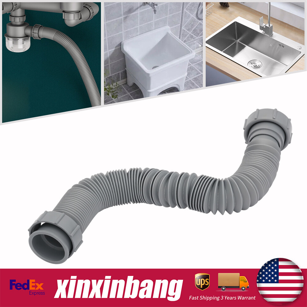 Kitchen/Bathroom Flexible Tube Pipe Sink Basin Water 1-1/2 P-Trap Drain Hose