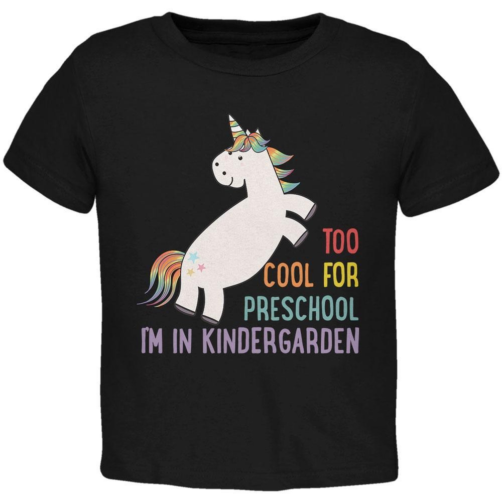 Back To School Too Cool For Preschool kindergartener Unicorn Toddler T Shirt-image