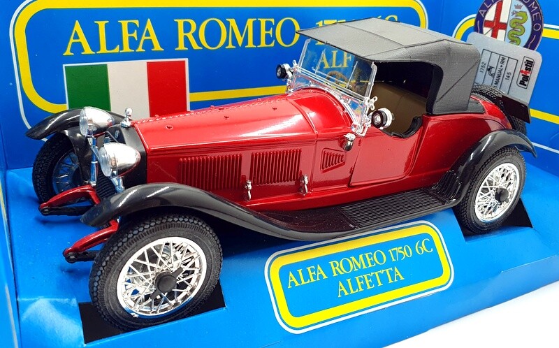 Polistil 1/16 Scale Diecast TG4 - Alfa Romeo 1750 6C Alfetta - Red/Black