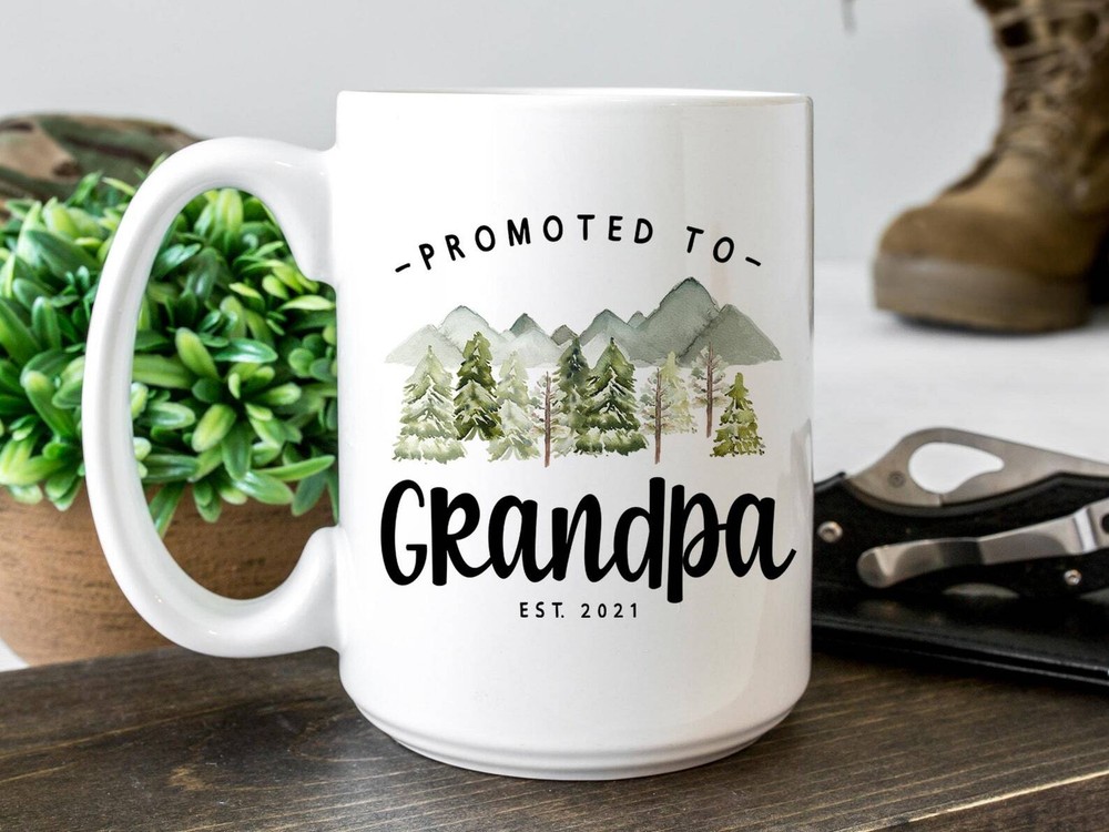 Promoted To Grandpa Coffee Mug Pregnancy Announcement Coffee Mug Custom Gift To