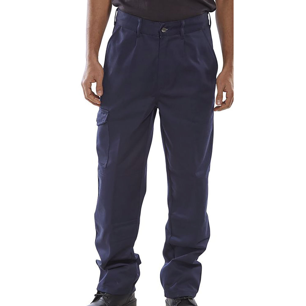 Beeswift Heavyweight Navy Blue Drivers Trousers Size 32