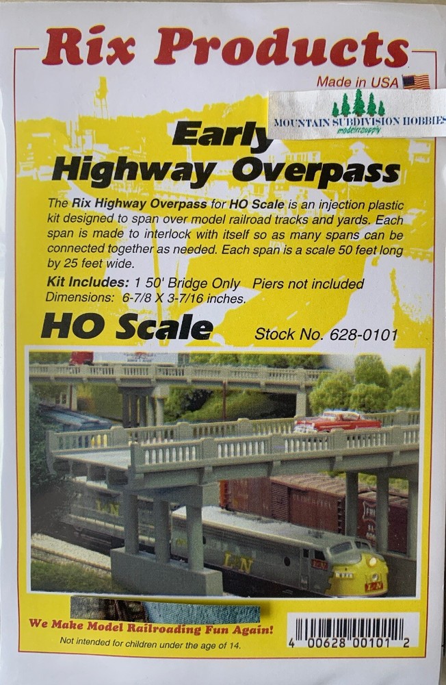 RIX 101 HO Early Style Highway Bridge kit 50'      MODELRRSUPPLY $5 Coupon Offer-image
