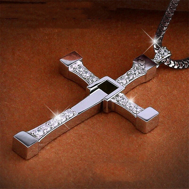 Necklace Cross Pendant Fast and Furious Dominic Toretto 925 Sterling Silver