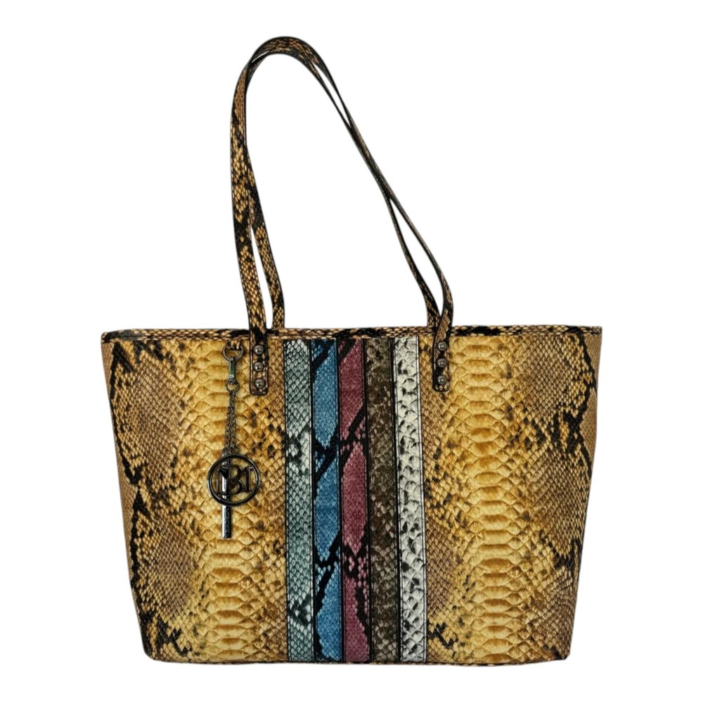 Badgley Mischka Tote Snake Print Design Vegan Leather Large Bag NWT (MSRP $129)