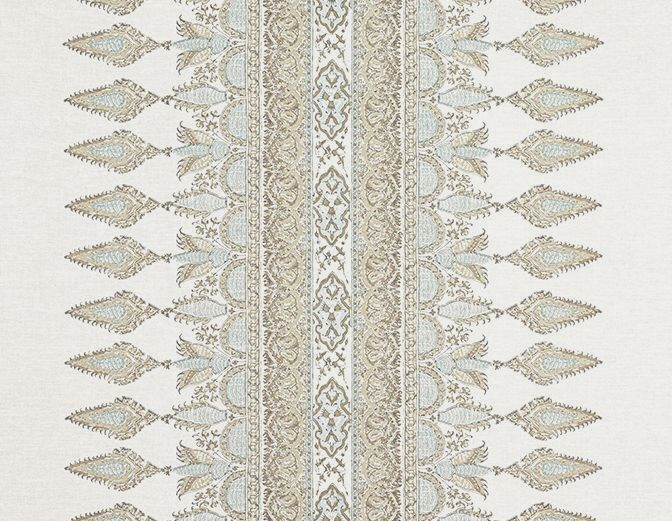 THIBAUT CURTAIN FABRIC DESIGN Akola Stripe 2.8 METRES BEIGE INDIENNE COLLECTION