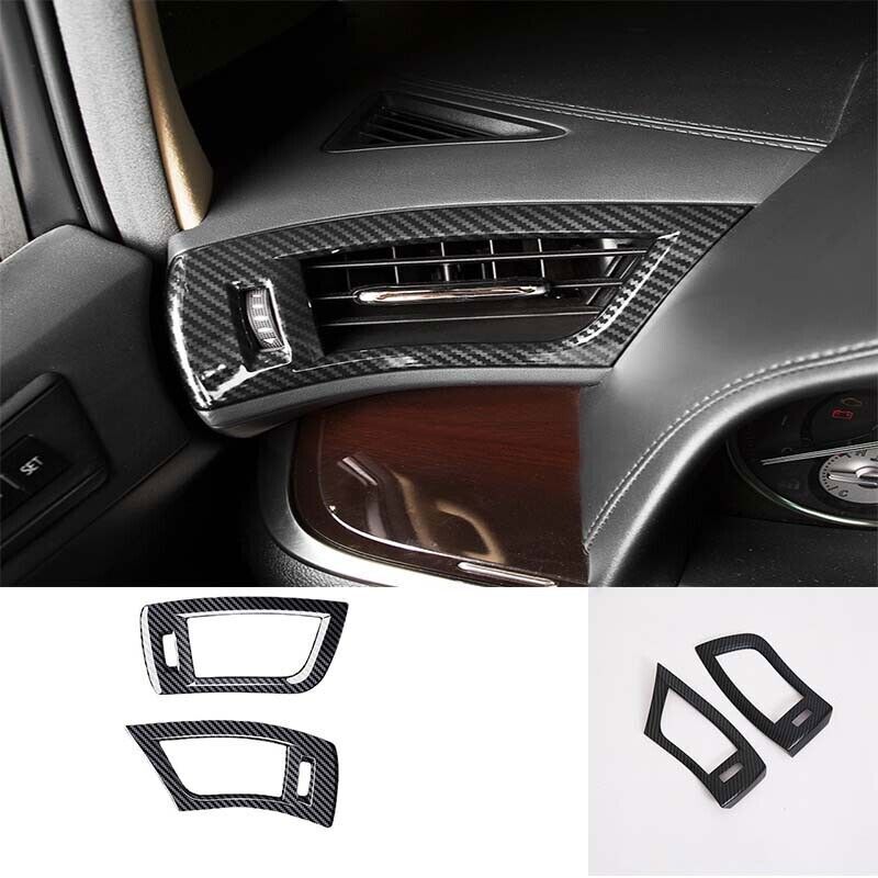 Carbon Fiber Console Side Outlet Vent Covers Trim For Toyota Alphard 2015-2022