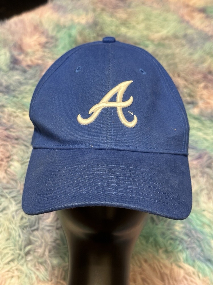 ATLANTA BRAVES MLB Hat Baseball Cap Blue White HTT Adjustable Hook and Loop Back