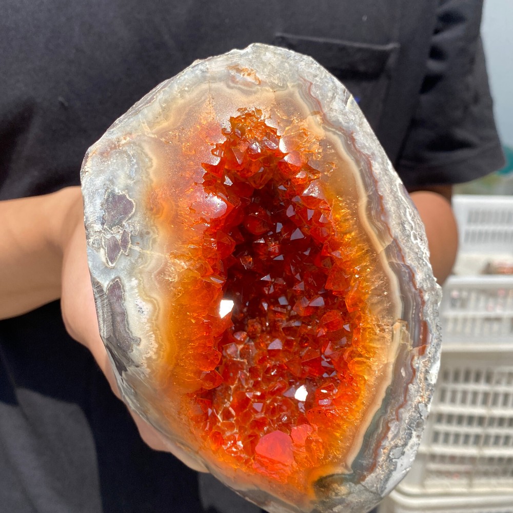 3.5LB Natural citrine geode quartz cluster crystal Cathedrals specimen Healing