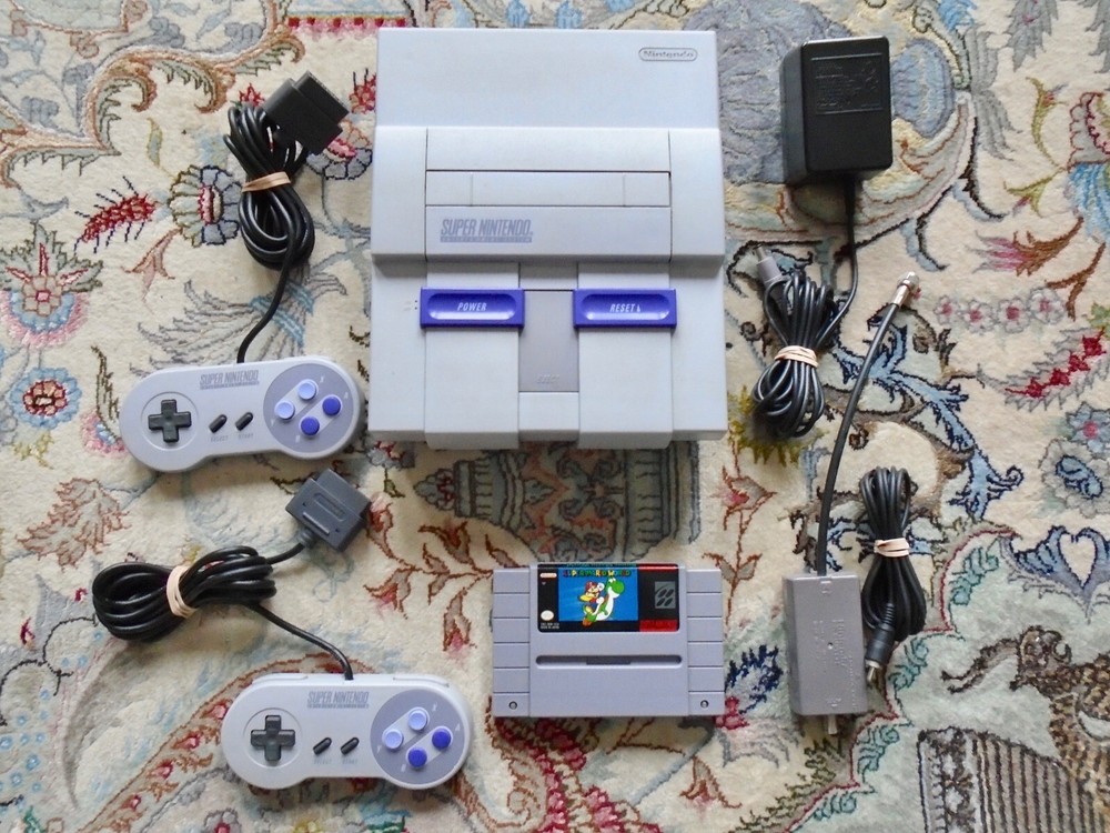 1-CHIP SNES Console SNS-001, Mario World game, controllers! super nintendo 1Chip