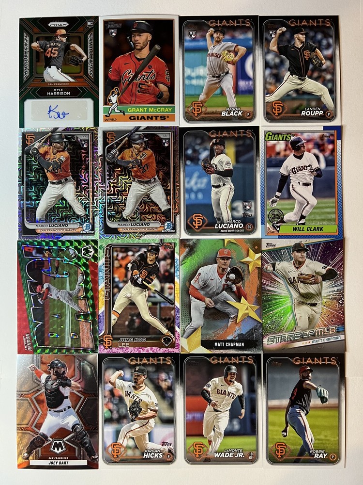 San Francisco Giants Team Lot (16 Cards) – 7 RCs + RC Auto – Inserts/Parallels