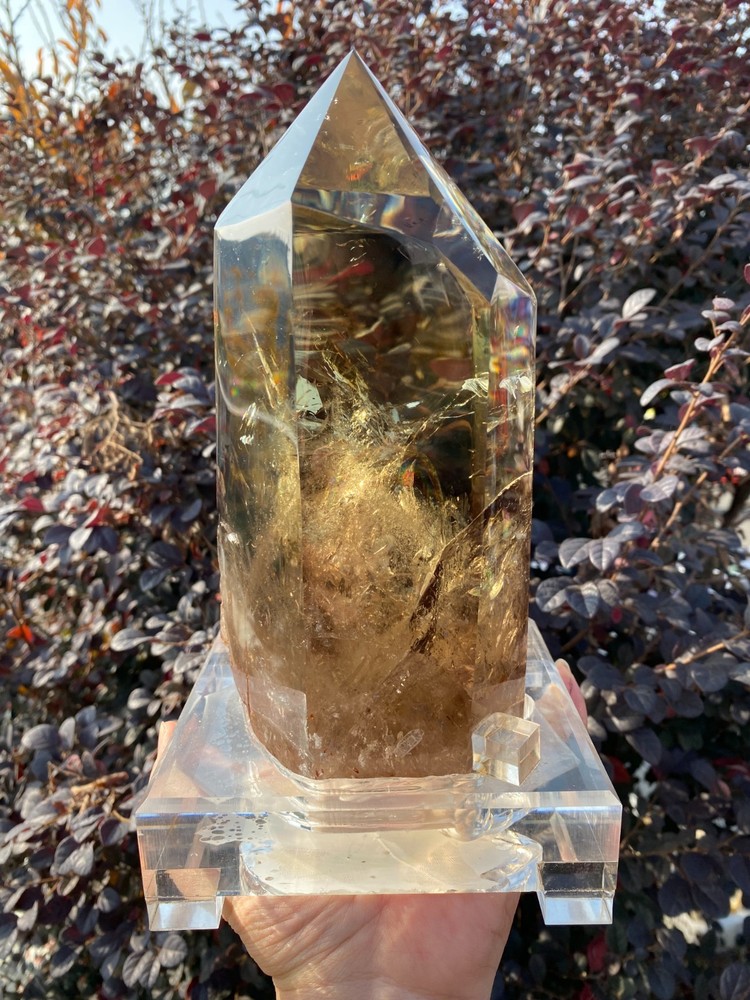 6.18lb Natural Citrine Quartz Obelisk Large Crystals Tower Chakras Point healing