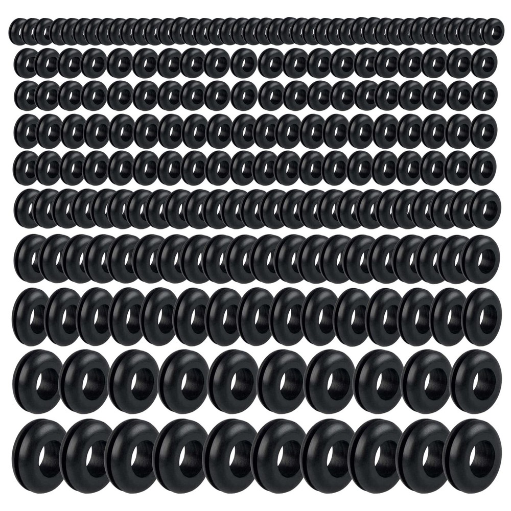 200pcs Rubber Grommet Assortment Kit 8 Sizes Rubber Grommets For Wiring Automoti