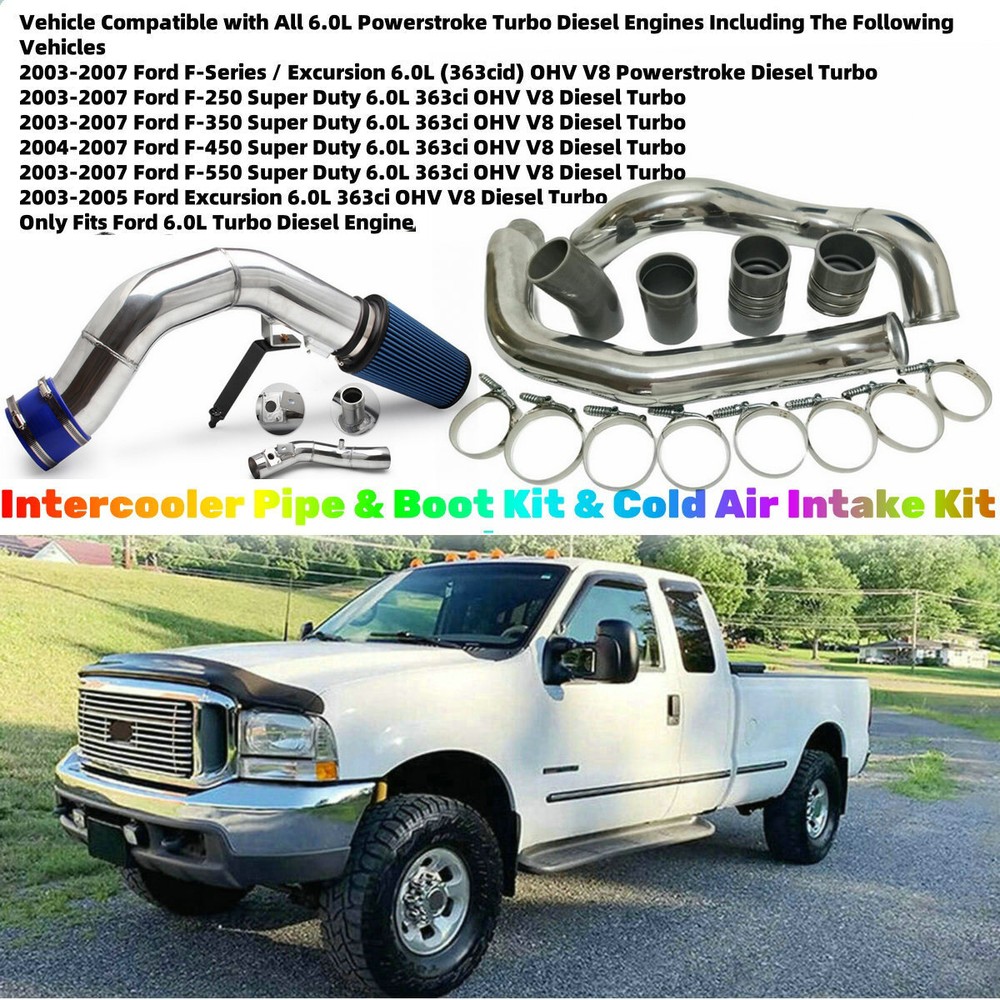 Intercooler Pipe&Cold Intake Pipe Kit For 2003-2005 Ford Excursion 6.0L Diesel