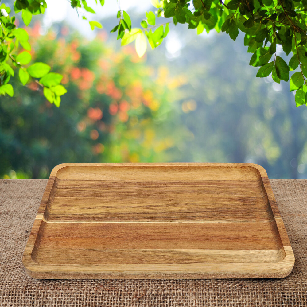 Solid Wood Serving Tray for Desserts Bread and Small Plates