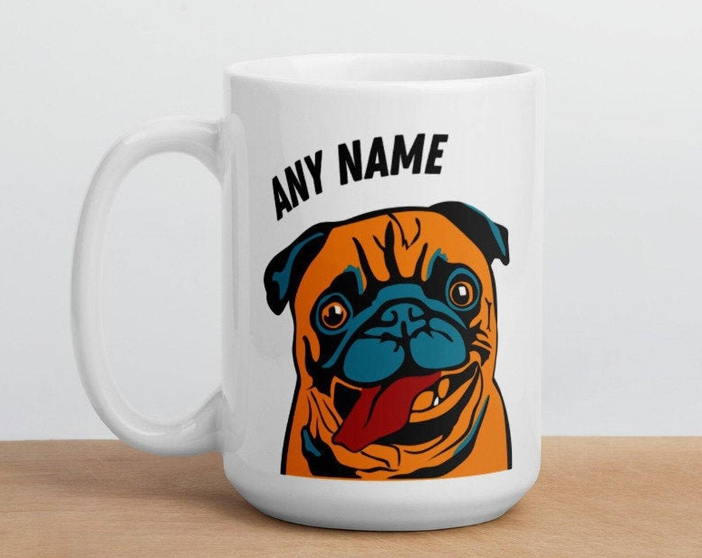 Personalised Dog On A Mug Personalized Pug Mug Pop Art Dog Mug Pug Gifts Pug