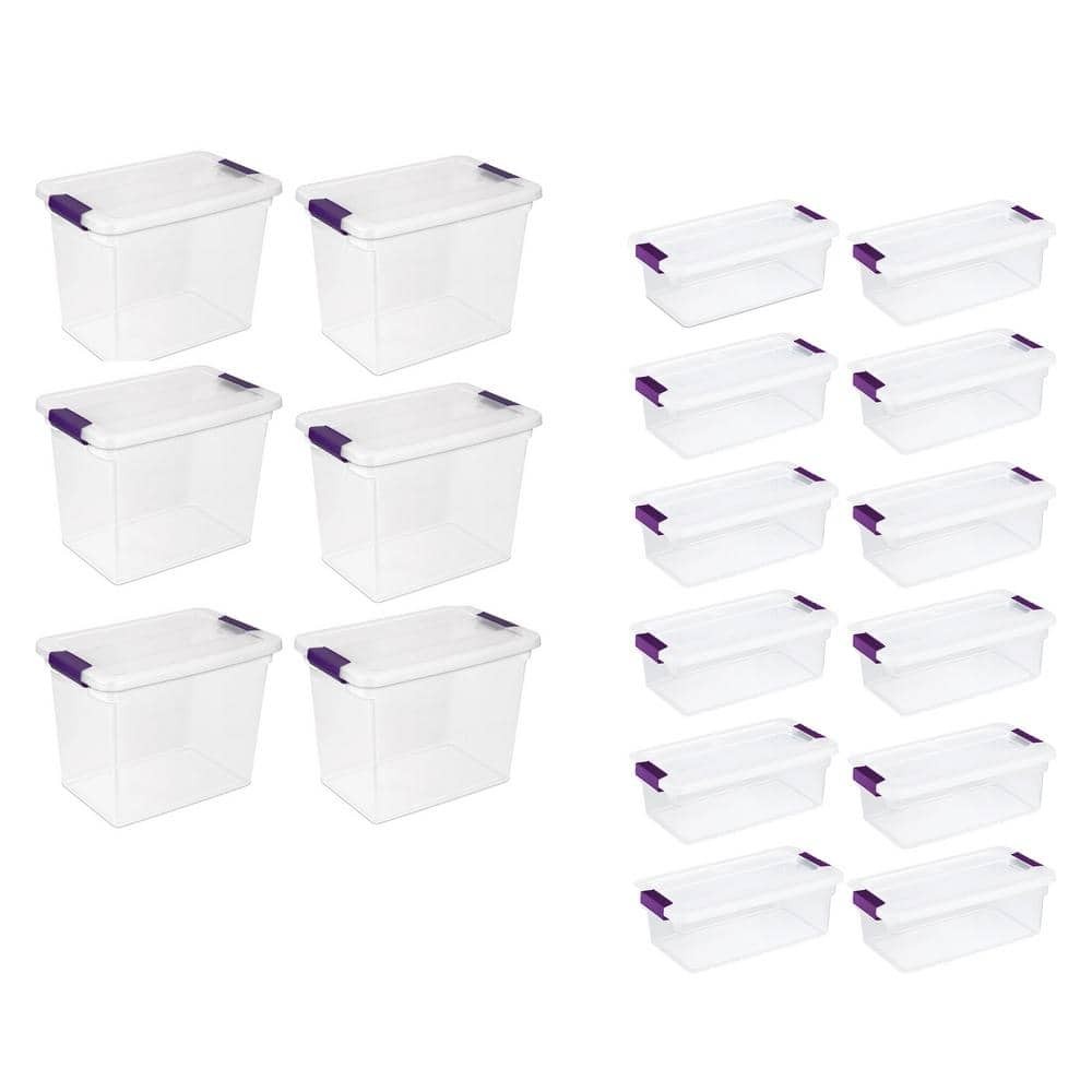 27 qt Clear Storage Tote 6-Pack with 6 qt Box 12-Pack