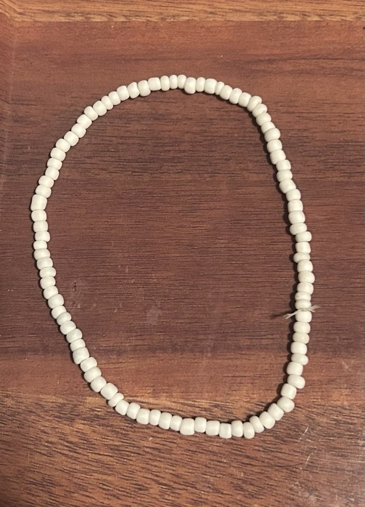 Plus Size Beaded Anklet Handmade White Seed Bead Jewelry Stretch Bracelet