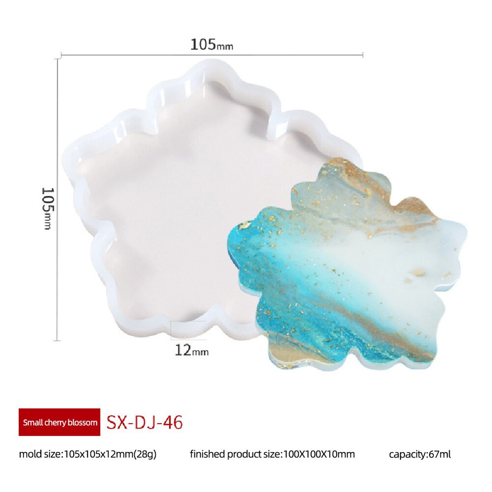 DIY Silicone Resin Mold for Coasters Flower Tray Cup Mat Craft