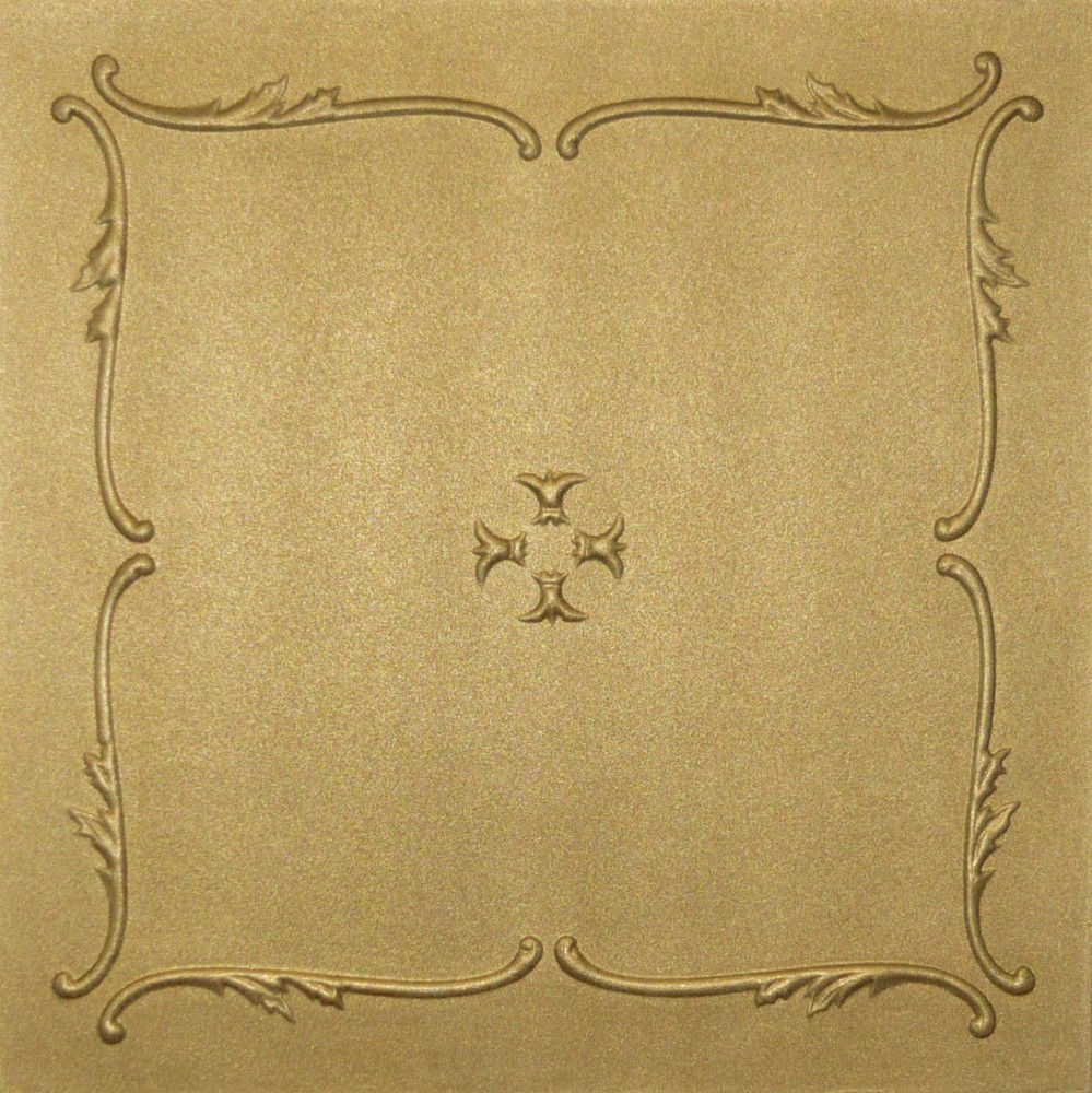Decorative Brass Texture Ceiling Tiles Glue Up R5B On Sale