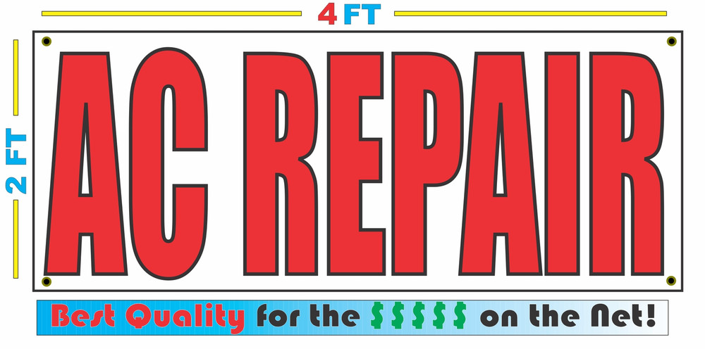 2x4 Heavy-Duty AC Repair Banner Sign – Durable, Weather-Resistant, and Eye-Catching for Your Business