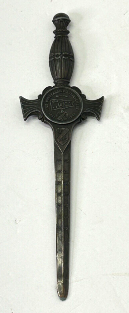 WWII Army Navy Production Excellence Award Dagger Letter Opener with Home Front Design