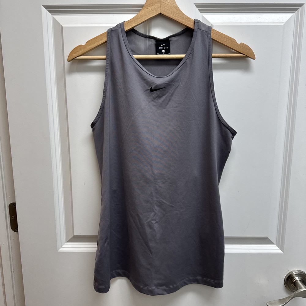 Nike Pro Womens Size Medium Dri-fit Tank Top Grey Racerback