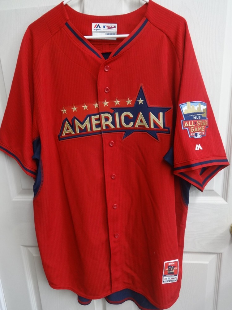 Vintage MLB 2014 American League All Star Button Front Jersey Men Size 52 2XL