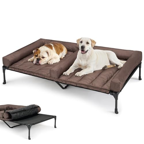 Cooling Elevated Waterproof Dog Bed 59x37.5x9 Inches Black Double Size