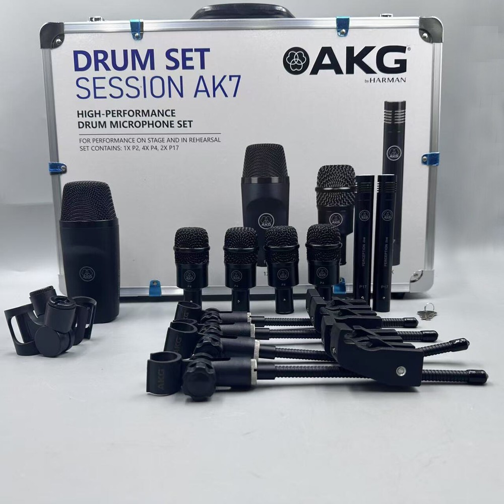 AKG Drum Set Session I 7-Piece High-Performance Mic Kit with P2 P17 P4 Mics