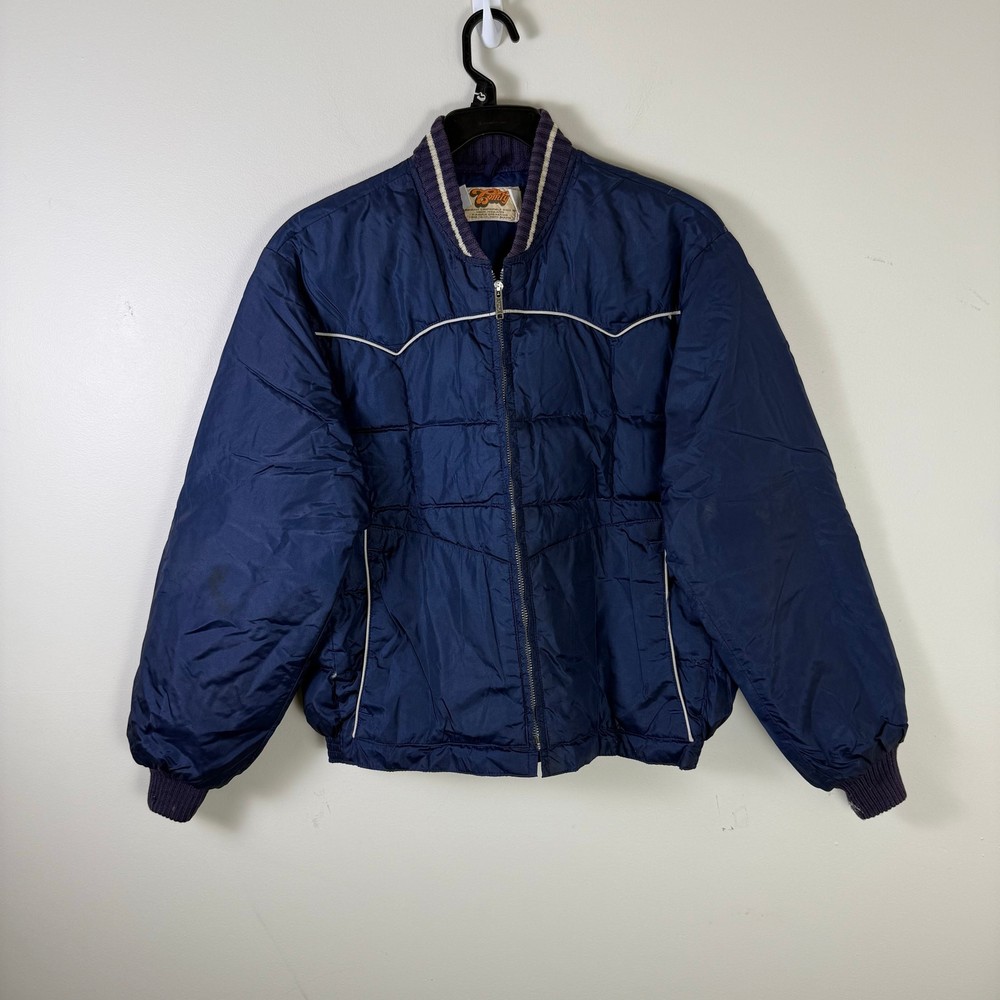 Vintage 80s Comfy Puffer down Coat western gorpcore casual mens size Small