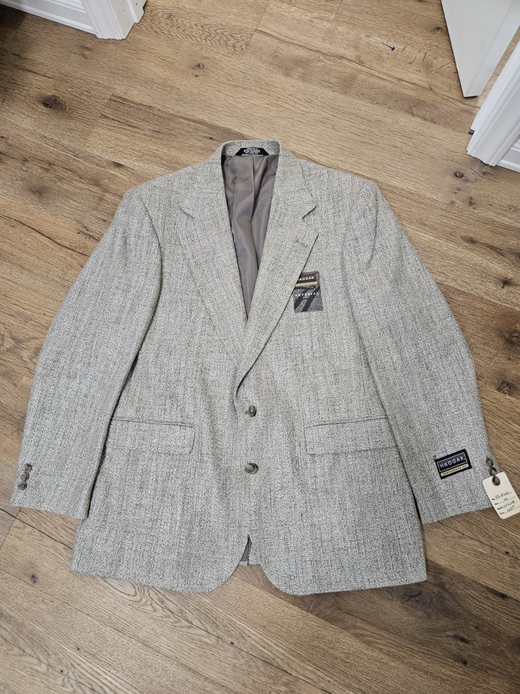 Haggar Imperial Gentlemen Fit Blazer 40 Tweed Herringbone Sports Coat NWT