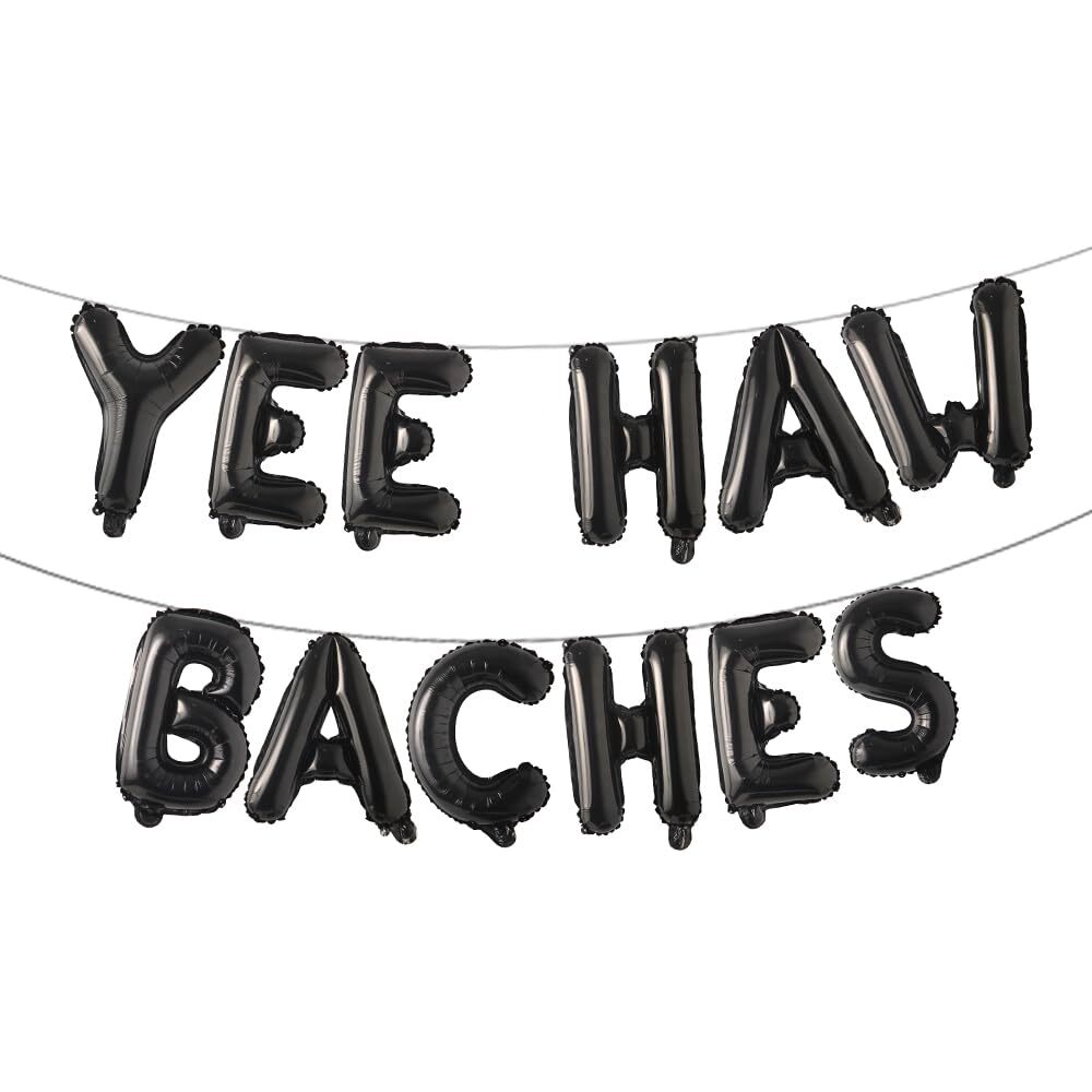 Multicolor Yeehaw Bachelorette Party Balloons Banner Western Cowgirl Theme Decor