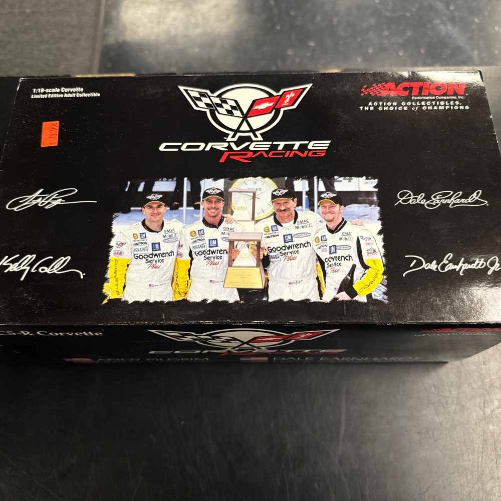 Action 2001 Goodwrench 3 Corvette C5-R Yellow Earnhardt Raced Car 1:18 w/ box