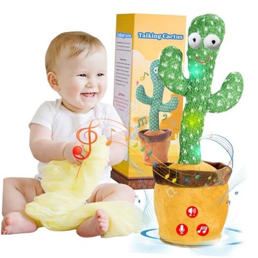 Dancing Talking Cactus Baby Toys Boy Girl Gifts, Singing Mimicking Recording