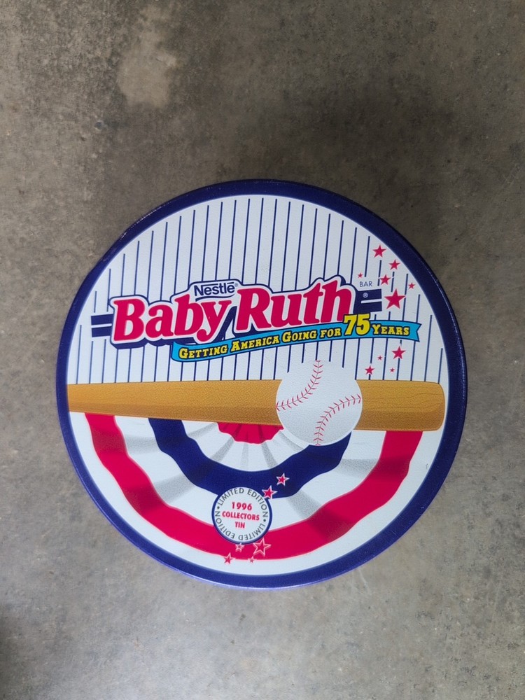 Nestle Baby Ruth 75th Anniversary Limited Edition Tin 1996 7 Inch Round Collectible