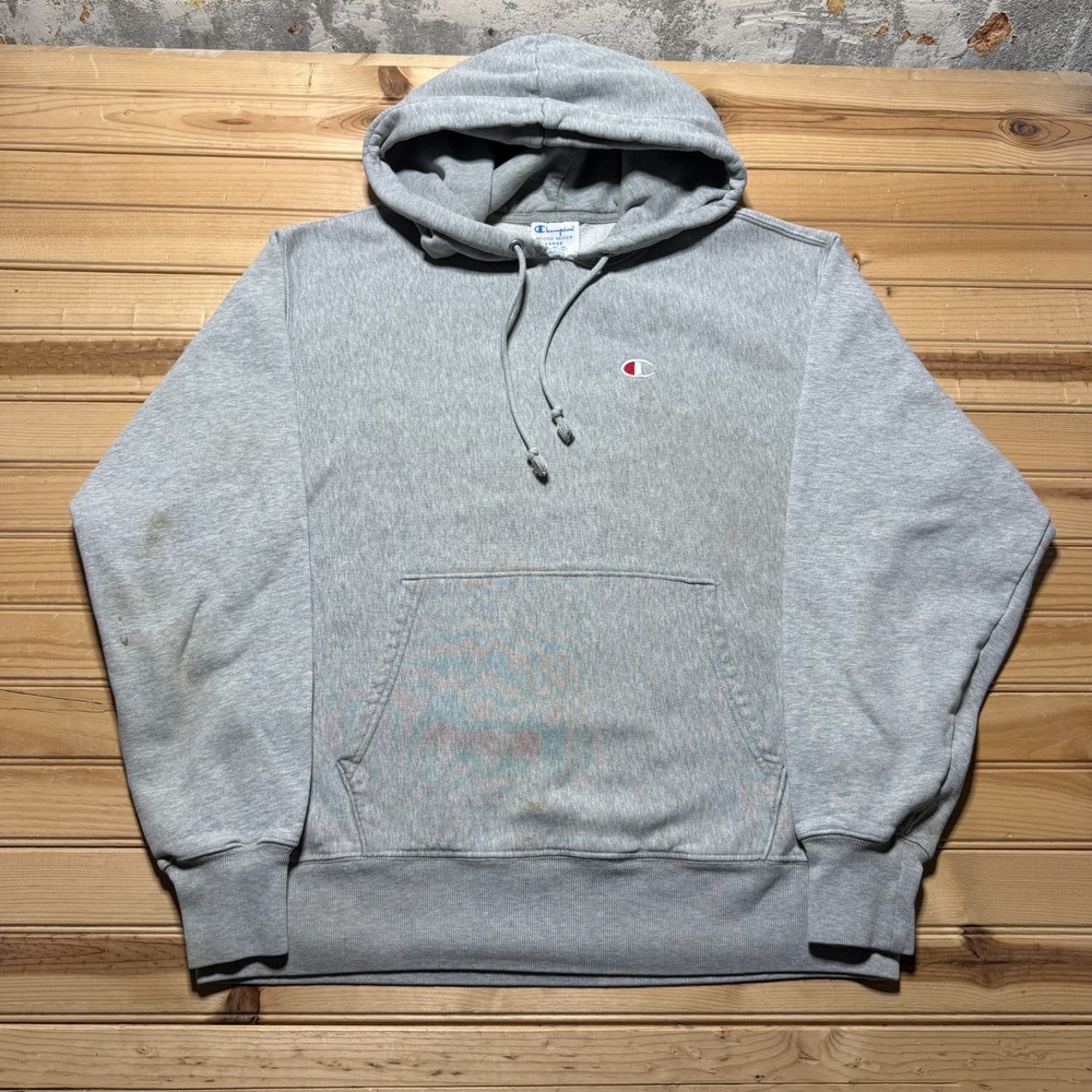 Champion Reverse Weave Embroidered Logo Heather Fleece Pullover Hoodie - Large