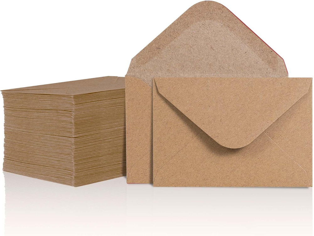 Gift Card Envelopes - 100-Count Mini Envelopes, Kraft Paper Business Card Envel-image