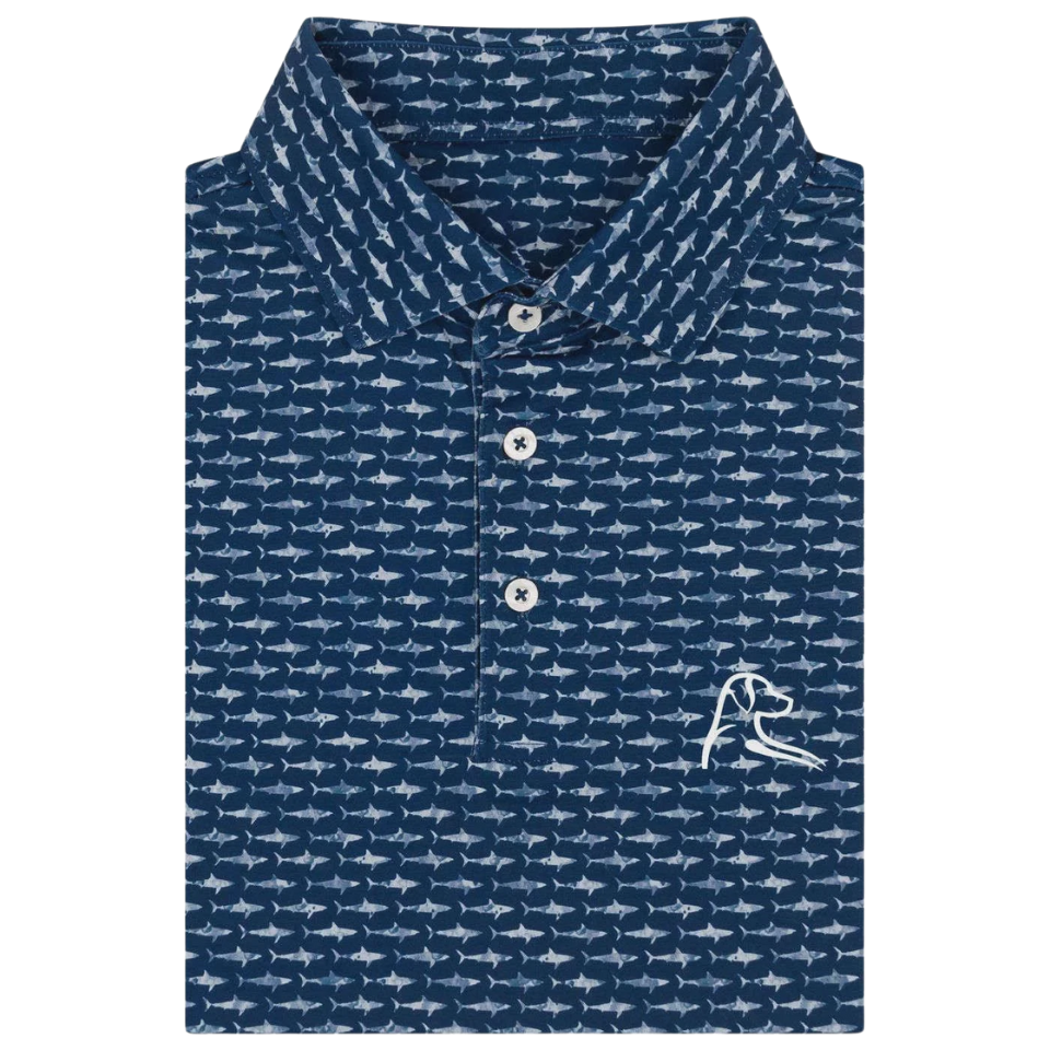 HOT! Rhoback Shark Men's Performance Polo Shirt - Athletic Stretch Performance
